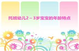 托班幼兒2-3歲年齡特點PPT課件