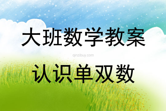 大班數學活動教案：認識單雙數教案(附教學反思)