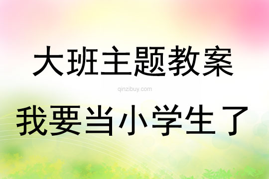 大班主題活動我要當小學生了教案反思