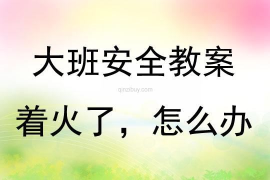 大班安全活動教案：著火了，怎么辦教案(附教學反思)