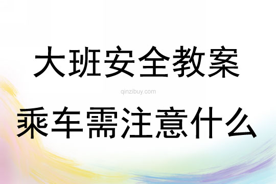 大班安全乘車需注意什么教案反思