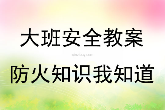 大班安全防火知識我知道教案反思