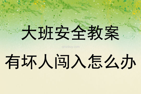 大班安全有壞人闖入怎么辦教案