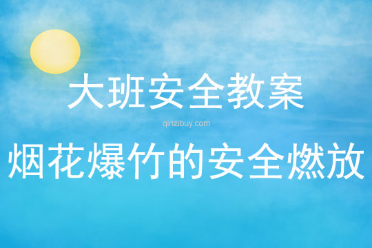 大班安全活動教案：煙花爆竹的安全燃放教案(附教學反思)