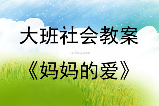 大班社會活動媽媽的愛教案反思