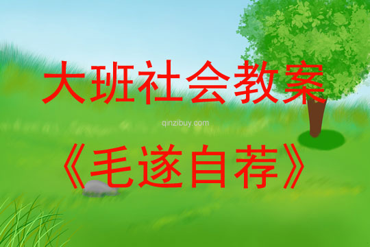 大班社會活動毛遂自薦教案反思