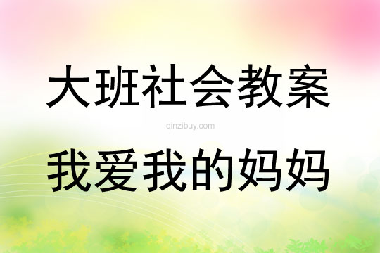 大班社會活動我愛我的媽媽教案反思