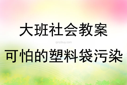 大班社會活動可怕的塑料袋污染教案反思