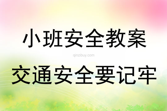 小班安全交通安全要記牢教案反思
