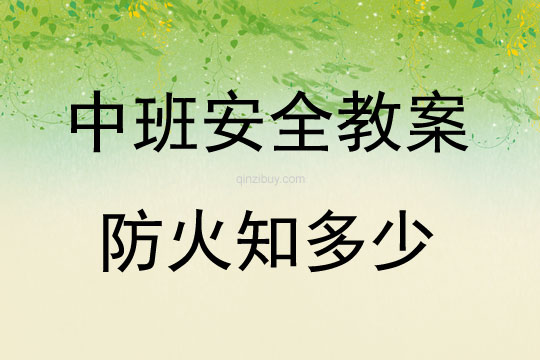 中班安全活動教案：防火知多少教案(附教學反思)