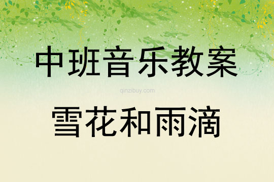 中班音樂活動雪花和雨滴教案反思