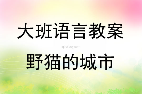 大班故事野貓的城市教案反思