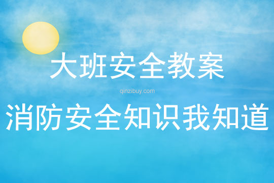 大班安全教育活動消防安全知識我知道教案反思