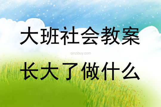 大班社會(huì)長大了做什么教案反思