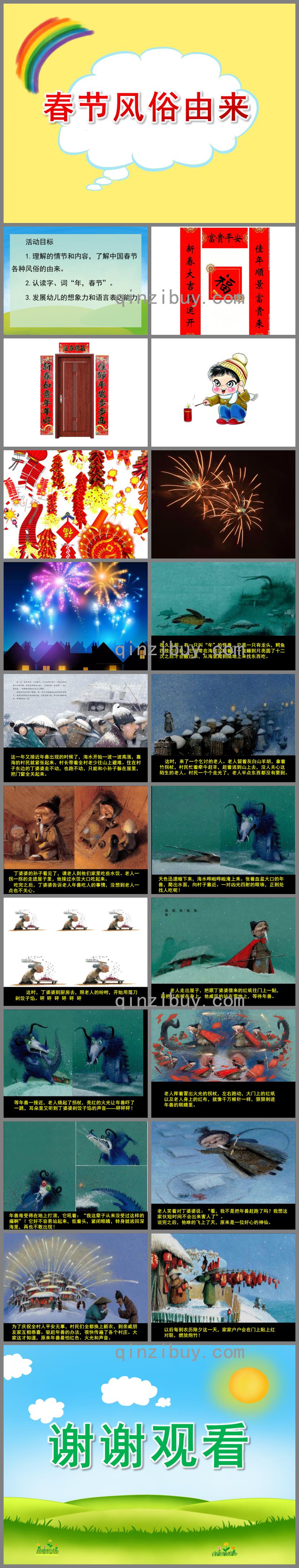 大班語言課件春節風俗由來PPT課件