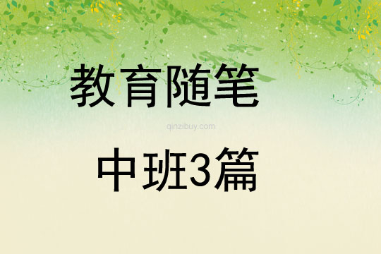 教育隨筆中班3篇