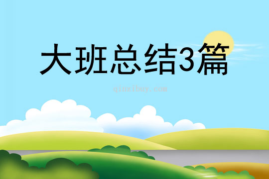 大班總結3篇