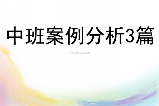 中班案例分析3篇