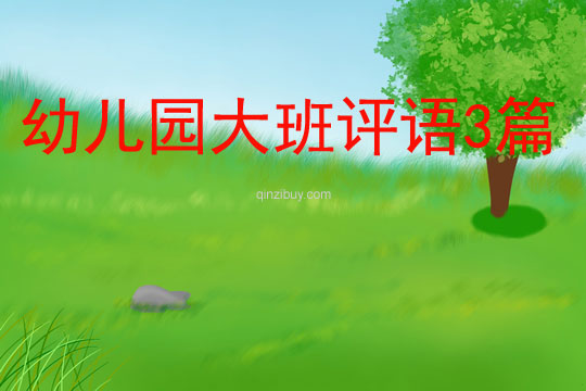 幼兒園大班評語3篇