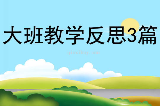 大班教學反思3篇