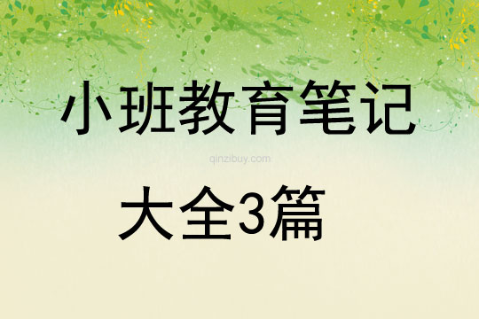 小班教育筆記大全3篇