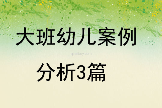 大班幼兒案例分析3篇