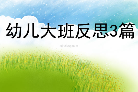 幼兒大班反思3篇