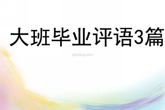 大班畢業評語3篇