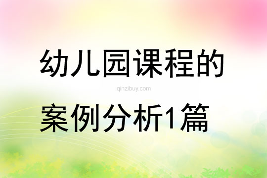幼兒園課程的案例分析1篇