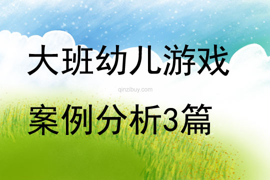 大班幼兒游戲案例分析3篇