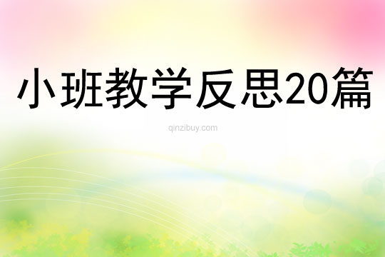 小班教學反思20篇