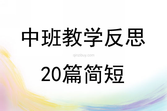 中班教學反思20篇簡短