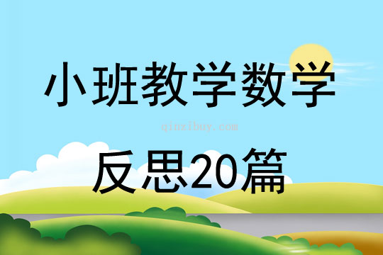 小班教學(xué)數(shù)學(xué)反思20篇