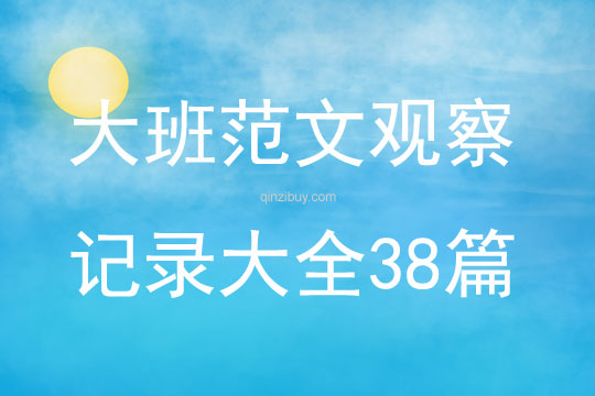 大班范文觀察記錄大全38篇
