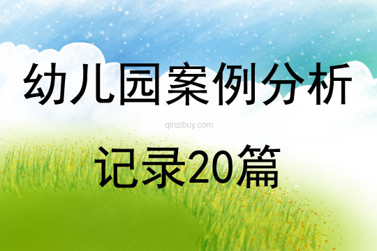 幼兒園案例分析記錄20篇