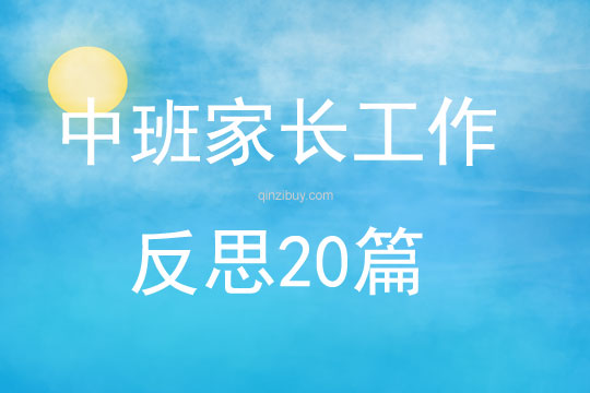 中班家長工作反思20篇