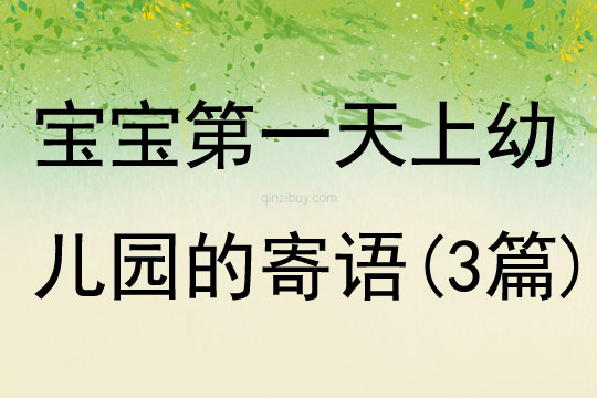 寶寶第一天上幼兒園的寄語(3篇)