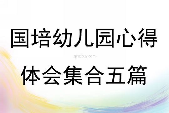 國培幼兒園心得體會集合五篇