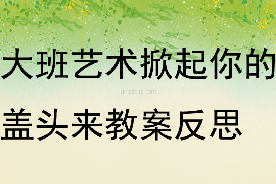大班藝術掀起你的蓋頭來教案反思