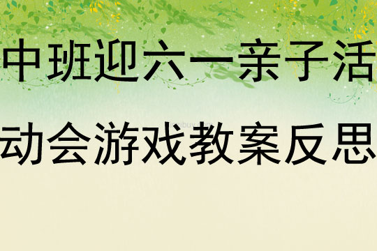 中班年級組迎六一親子活動會游戲內容規定教案反思