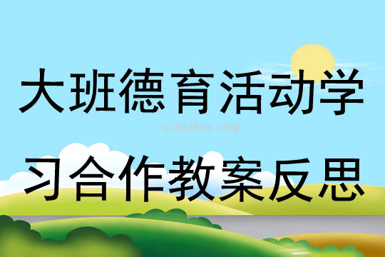 大班德育活動學習合作教案反思