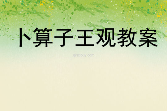 卜算子王觀教案