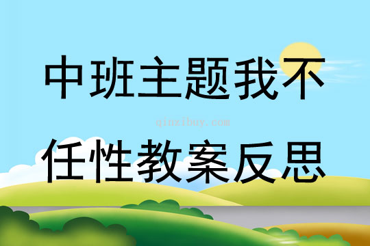 中班主題我不任性教案反思