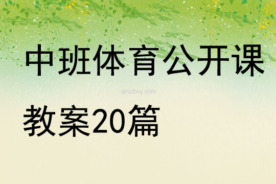 幼兒園中班體育公開課教案20篇