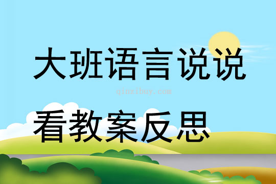 大班語言說說看教案反思