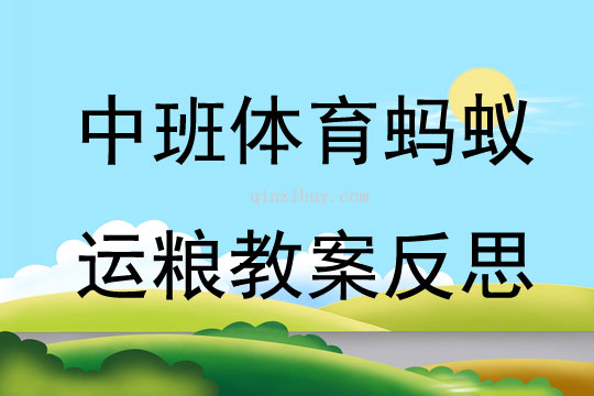 中班體育公開課螞蟻運糧教案反思