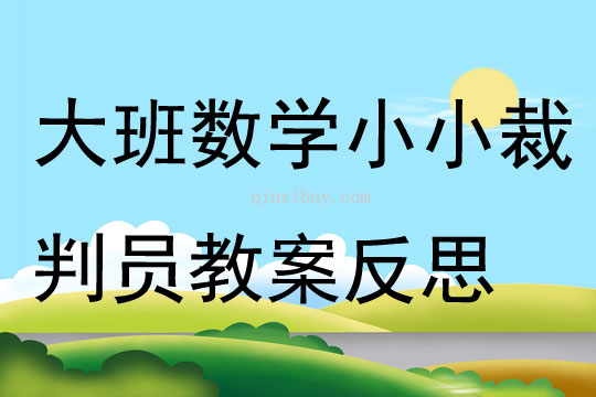 大班數學小小裁判員教案反思