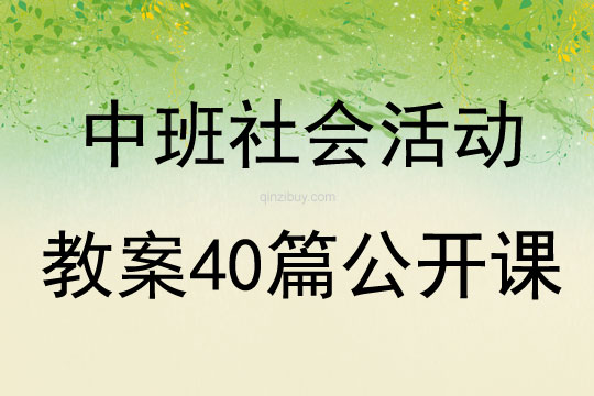 中班社會活動教案40篇公開課