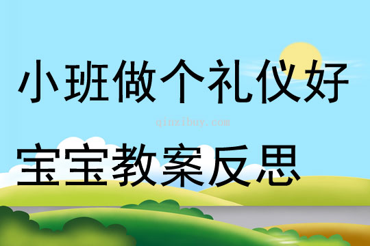 小班社會做個禮儀好寶寶教案反思