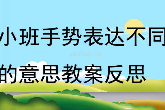 小班社會學會使用手勢表達不同的意思教案反思